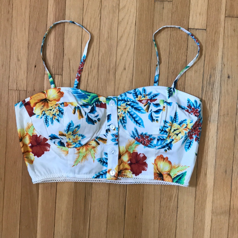 Forever 21 Floral Cropped Bustier